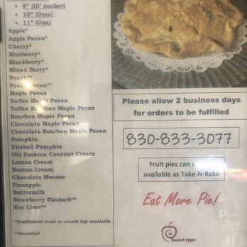 Deutsch Apple Bakery - Pies pies and More Pies - Bakeries Near Me - Blanco, Texas
