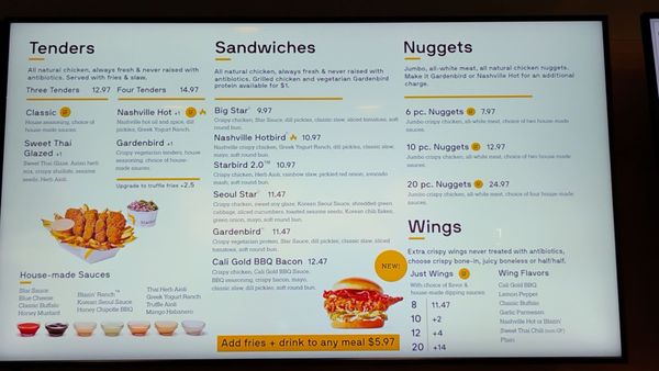 Menu photo 5 Starbird Chicken Hermosa Beach, CA