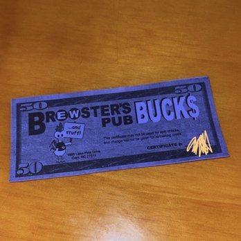 Brewster's Pub - The certificate we won just a week ago. - Pubs Near Me - Cary, North Carolina Brewster's Pub - The certificate we won just a week ago. - Pubs Near Me - Cary, North Carolina