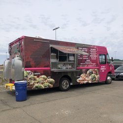 The pink truck stands out more than their other truck, which can be a little obscure.