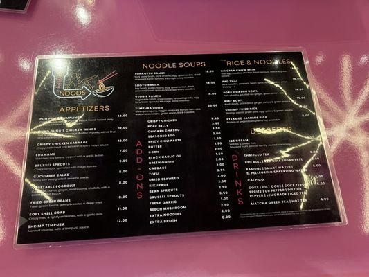 Menu photo 4 Hot Noods Las Vegas, NV