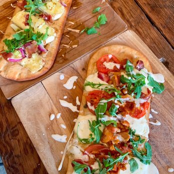 The Vintage - Apple Brie Flatbread, Chicken BLT Flatbread - Cafes Near Me - Baton Rouge, Louisiana