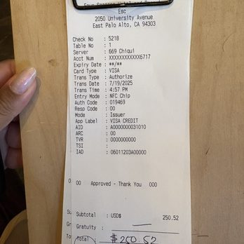 esc - Final Bill - Wine Bars Near Me - East Palo Alto, California
