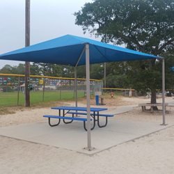 Carolina Beach Dog Park - The shaded picnic tables