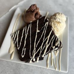 Burlew's Seafood and Steak - Chocolate cake & ice cream