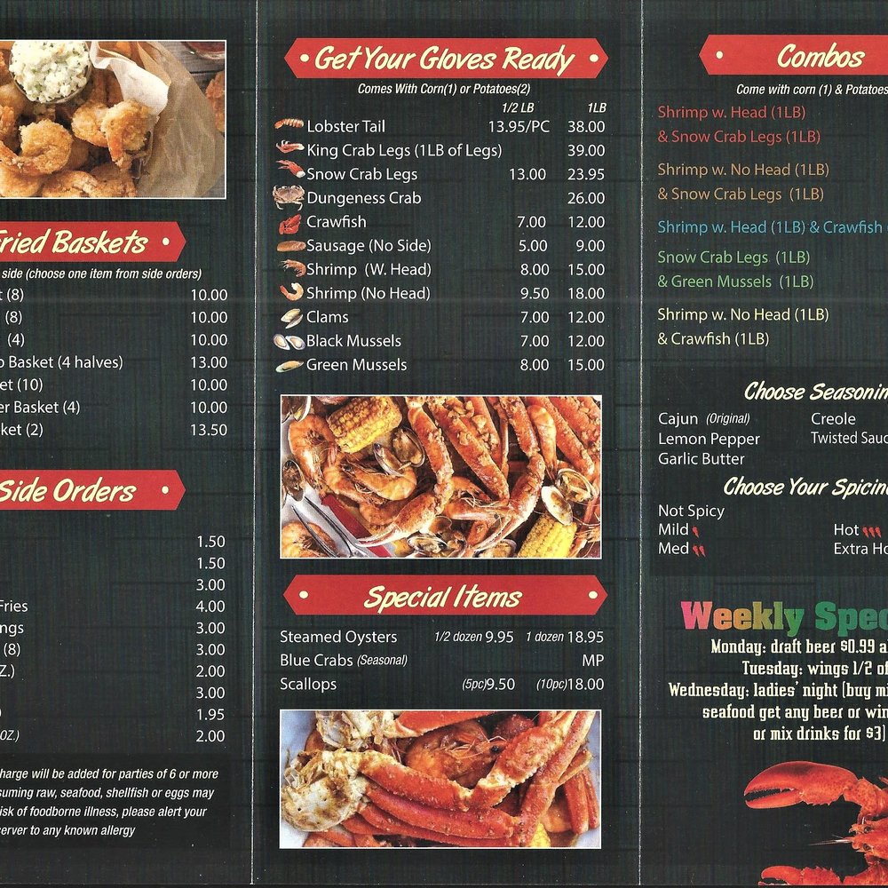 The Twisted Crab - Lynnhaven - This is back side of their menu as of October 24, 2020. - Seafood Near Me - Virginia Beach, Virginia The Twisted Crab - Lynnhaven - This is back side of their menu as of October 24, 2020. - Seafood Near Me - Virginia Beach, Virginia
