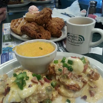 Metro Diner - Omg, cHicken and waffles, and spicy chicken eggs Benedict - Diners Near Me - Gainesville, Florida Metro Diner - Omg, cHicken and waffles, and spicy chicken eggs Benedict - Diners Near Me - Gainesville, Florida