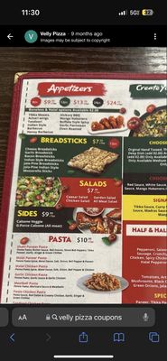 Menu photo 1 Velly Pizza Chico, CA Menu photo 1 Velly Pizza Chico, CA