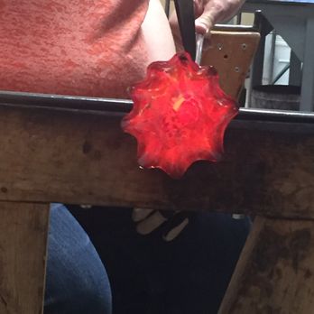 Grand Rapids Glass Blowing Studio - Making a flower. That glass is HOT! - Glass Blowing Near Me - Grand Rapids, Michigan Grand Rapids Glass Blowing Studio - Making a flower. That glass is HOT! - Glass Blowing Near Me - Grand Rapids, Michigan