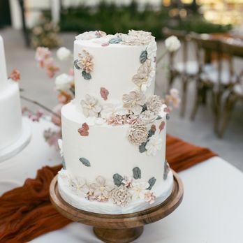 Ana Cake - two-tier floral butter cream cake - Custom Cakes Near Me