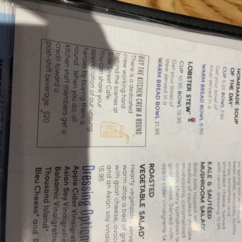 Side Street Cafe - I've never seen a "Tip the Crew" on a menu before. Not sure if I'm for or against it. - American Near Me - Bar Harbor, Maine Side Street Cafe - I've never seen a "Tip the Crew" on a menu before. Not sure if I'm for or against it. - American Near Me - Bar Harbor, Maine