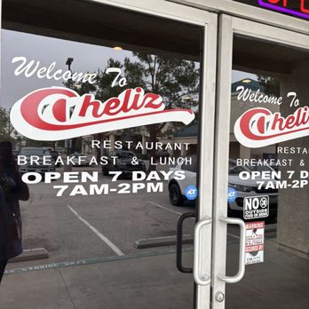 Cheliz - Front doors / hours of operation - Diners Near Me - Redlands, California