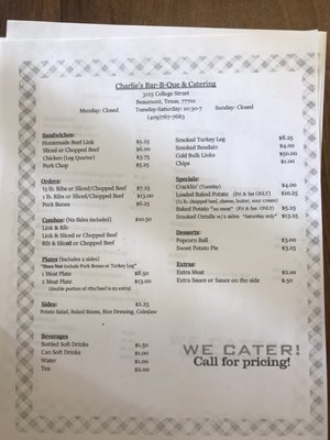 Charlie's Bar B Que & Catering by null