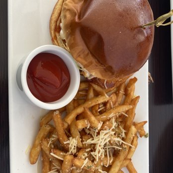 TWO60 Kitchen + Bar - KFC sandwich w/ garlic fries - New American Near Me - Fairfield, California TWO60 Kitchen + Bar - KFC sandwich w/ garlic fries - New American Near Me - Fairfield, California