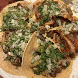 Pollo and pastor tacos Pollo and pastor tacos