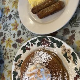 Short Stack Pumpkin Pancakes Combo with Sausage and Eggs