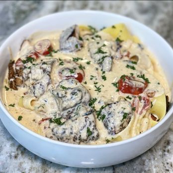 The Virgo Experience - Our creamy Pappardelle Chicken Pasta - Caterers Near Me
