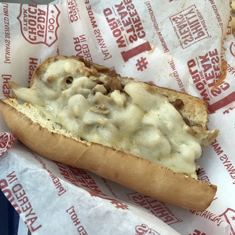 Teriyaki chicken cheesesteak, bread onions cheese where was the chicken I'm not even kidding