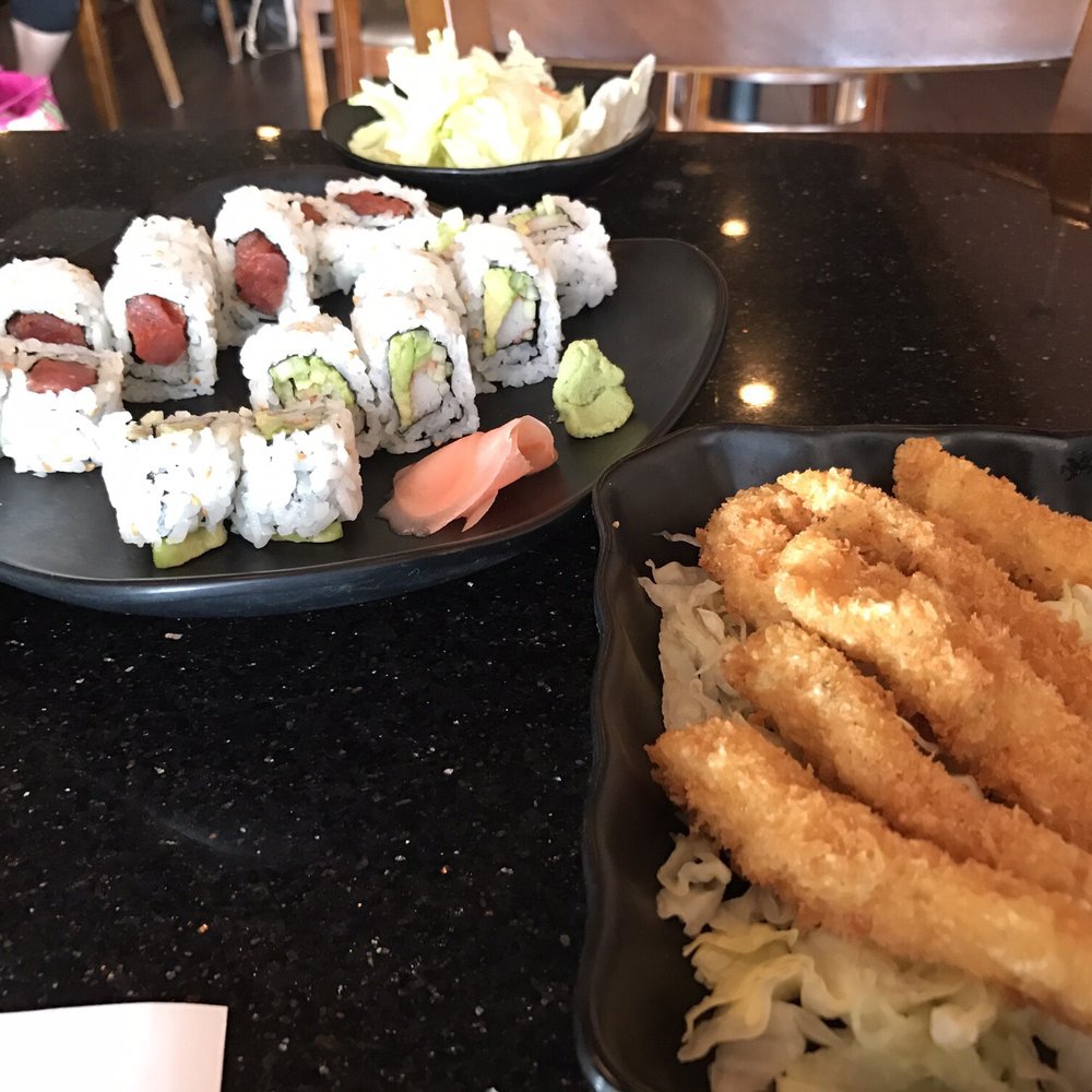 Ginger Cafe - This is a picture of the calamari. The 2 rolls I ordered which was spicy tuna and California. - Chinese Near Me - Humble, Texas