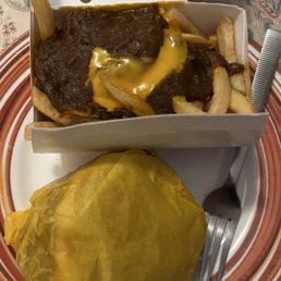 Chili Cheese Fries and chili burger