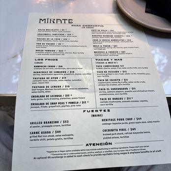 Mirate - Menu - Mexican Near Me - Los Angeles, California Mirate - Menu - Mexican Near Me - Los Angeles, California