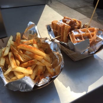Lulu's Street Food - Chicken & waffle sandwich and Cajun fries. - Food Trucks Near Me - Minneapolis, Minnesota Lulu's Street Food - Chicken & waffle sandwich and Cajun fries. - Food Trucks Near Me - Minneapolis, Minnesota
