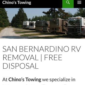 Chino's Towing - Here's a photo of his website. Don't waste your time. - Towing Near Me - San Bernardino, California