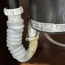 Old p trap that was put on all crooked causing leaks