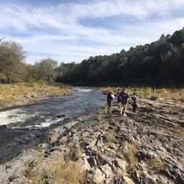 Exploring below the spillway. Exploring below the spillway.