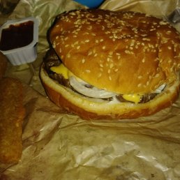 Mozzarella Sticks and a Whopper (I added my own cheese) Mozzarella Sticks and a Whopper (I added my own cheese)