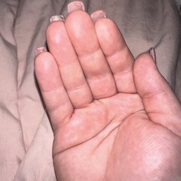 The nail Polish isn't even covering the whole nail.
