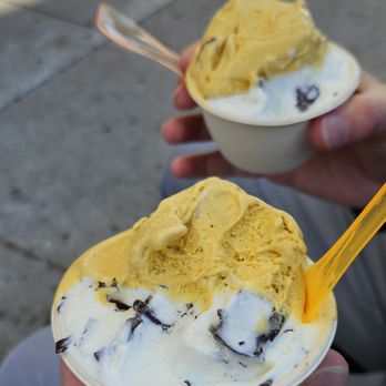 Philmore Creamery - Our combination of Stracciatella and Butterscoth Creme Brule. - Gelato Near Me - San Francisco, California