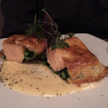 The Cave - the star of the meal tonite ... Salmon en Croute. - Wine Bars Near Me - Ventura, California