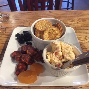 Grape Vine Springs Winery - Chorizo was a little gristly. Delicious smoked Gouda pimento. - Wine Bars Near Me - Grapevine, Texas Grape Vine Springs Winery - Chorizo was a little gristly. Delicious smoked Gouda pimento. - Wine Bars Near Me - Grapevine, Texas