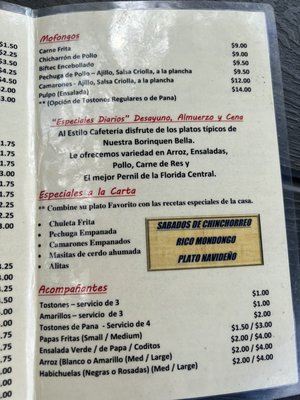 Menu photo 3 Papi Pincho Groveland, FL