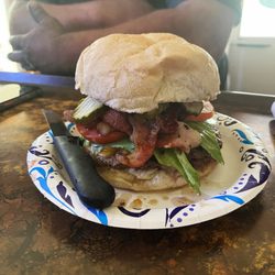 Kims 5 Corners - Triple bacon cheese steak sandwich