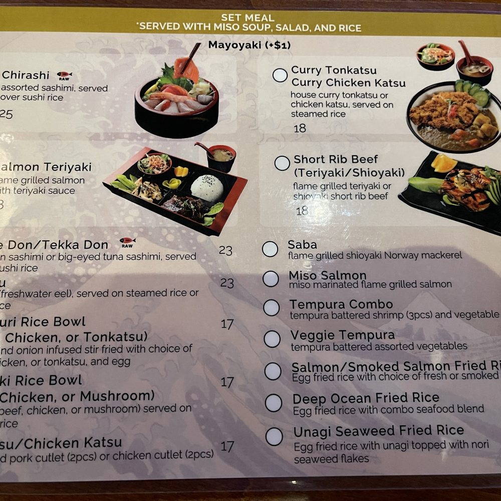 Kaoru Sushi - Set meal menu at Kaoru Sushi in the Pacific East Mall in Richmond. - Japanese Near Me - Richmond, California Kaoru Sushi - Set meal menu at Kaoru Sushi in the Pacific East Mall in Richmond. - Japanese Near Me - Richmond, California