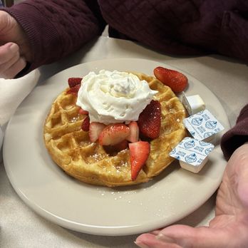 Noble Restaurant - GF waffles with strawberry's and whip cream - Breakfast & Brunch Near Me - Wyoming, Michigan