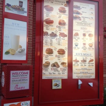Chick-fil-A - Menu for drive thru - Fast Food Near Me - Union, New Jersey