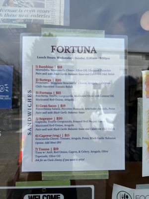 Menu photo 1 Fortuna Bottega Seattle, WA