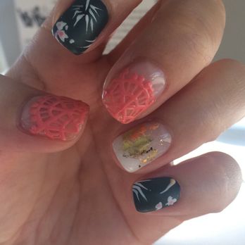 Nail Factory by Anri - The picture is a little dark, but you can see the detail Anri put into it - Nail Salons Near Me - Costa Mesa, California