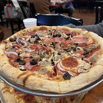 Brooklyn Heights Pizzeria - The Combo with onions - New American Near Me - Leander, Texas