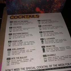 Ruin Bar - Cocktails menu