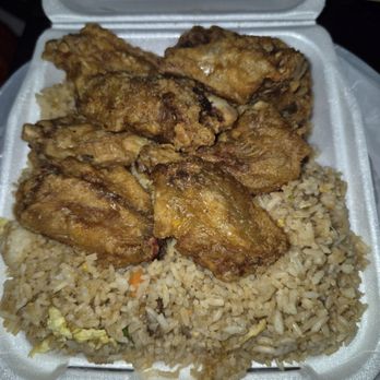 China Express - Spicy salt chicken wings with fried rice. Enough for me to eat, with lots of leftover - Chinese Near Me - Winnetka, California