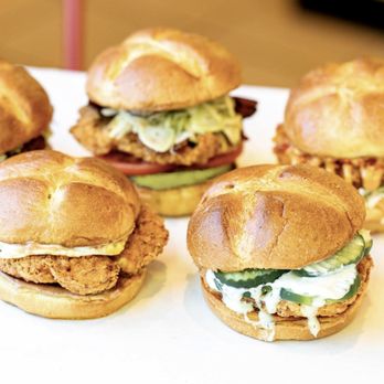 Flip The Bird - four sandwiches on a plate - Chicken Shop Near Me - Swampscott, Massachusetts Flip The Bird - four sandwiches on a plate - Chicken Shop Near Me - Swampscott, Massachusetts