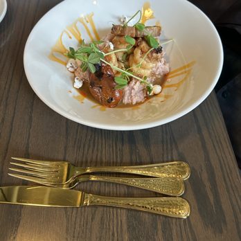 Lorena - Gulf Shrimp & Pork Belly Entree - Southern Near Me - Oklahoma City, Oklahoma Lorena - Gulf Shrimp & Pork Belly Entree - Southern Near Me - Oklahoma City, Oklahoma