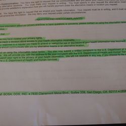 Rossanne M Sosa, DDS - If you want to file a complaint here is notice of privacy practice from their office