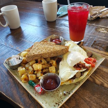 First Watch - The Works egg white omelet with potatoes and Morning Meditation to wash it down. - Breakfast & Brunch Near Me - Jupiter, Florida