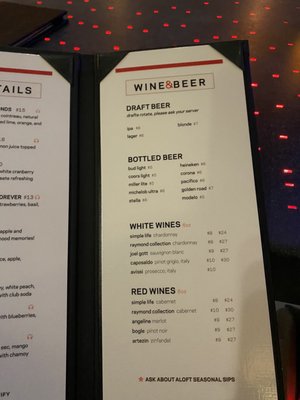 Menu photo 2 W XYZ Bar Rancho Cucamonga, CA