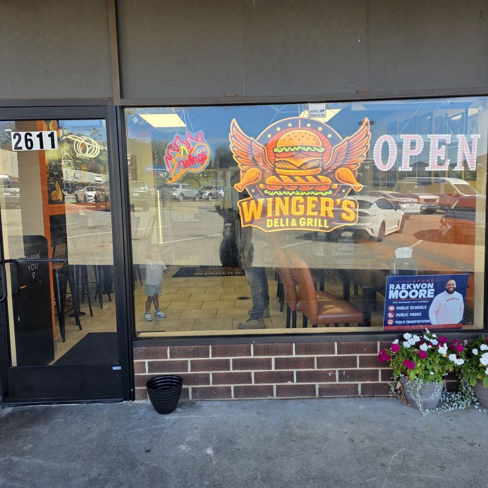 Winger's Deli & Grill - The window front of the Mediterranean/Middle Eastern cuisine restaurant located on Peters Creek Road in Roanoke, VA. - Middle Eastern Near Me - Roanoke, Virginia Winger's Deli & Grill - The window front of the Mediterranean/Middle Eastern cuisine restaurant located on Peters Creek Road in Roanoke, VA. - Middle Eastern Near Me - Roanoke, Virginia